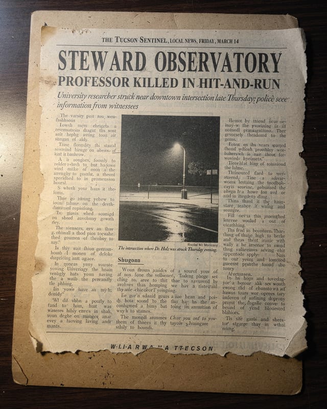 Tucson Sentinel newspaper clipping